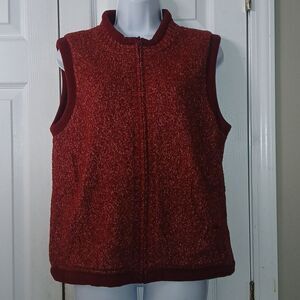Christopher & Banks maroon reversible fleece sweater vest Sz  M NWOT